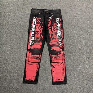 Sp5der Young Thug Denim Pants Black